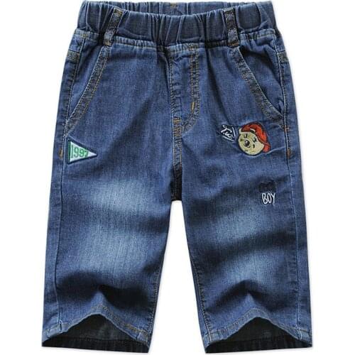 Summer Boys Denim Short Jeans Pants Casual Children Cowboy Shorts Cartoon Kids Beach Shorts BC899