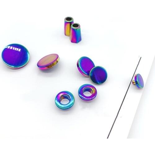 Dazzle colour Metal Lock Cord Stopper Alloy Rope Ends Hanging Drawstring Bell Rope Buckle for Bag Shoes Garment Accessories 30s