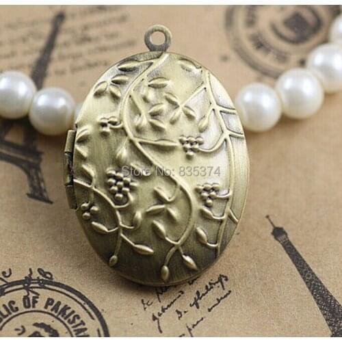 100pcs Wholesale ANTIQUE BRONZE 16*24mm Oval PHOTO LOCKET Blank for Necklace Pendant & Charm DIY Jewelry Accessories