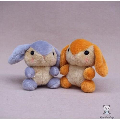 Lovely Rabbits Plush Pendant Dolls Real Life Toy Bag Key Chains Orang and Gray Rabbit Good Quality