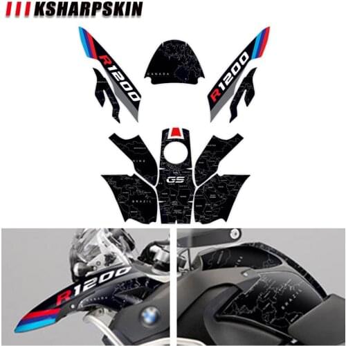 Motorcycle Fairing stickers decorative reflective decal modified film for BMW R1200GS ADV 2004-2007 R1200 gsa r1200gs adventure
