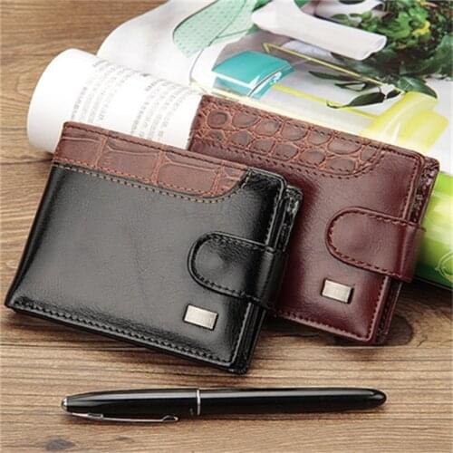 Baellerry New Casual Creative European And American Mens Wallet Horizontal Short Suction Buckle Wallet Card Case