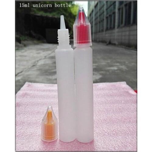 PE liquid bottle 15ml pen shape bottle children safty cap unicorn bottle 1000pcs/lot