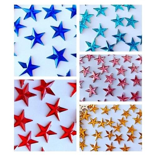 Star shape crystal 20mm flatback clear 5 colour rhinestones no holes gem stones 100PCS