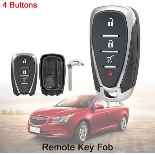 4 Button Remote Car Key Shell Replacement Auto Keys Fob Body Housing Keyless Entry Transmitter for Chevrolet Cruze Malibu Camaro