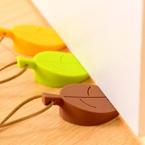 New 1PCS Silicone Door Stop Creative Leaf Design Safety Door Stop Door Plug Children Anti-Pinch Hand Home Anti-Theft Door Holder