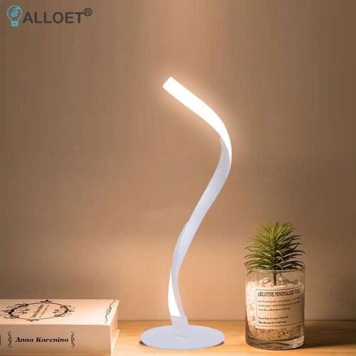 Modern LED Spiral Table Lamp Desk Bedside Acrylic Iron Curved Light for Living Room Bedroom Decoration Table Light