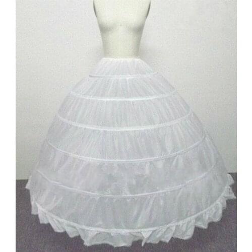 Wedding Accessories Petticoat Vestido Longo Ball Gown Crinoline Underskirt 6 Hoops Skirt Petticoats In Stock