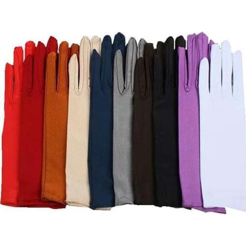 Thin Summer Women Sunscreen Breathable, Comfortable and Fashionable Short High-Elastic Jewelry Etiquette Dancing Gloves Spandex