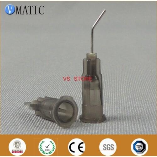 Free Shipping 100 Pieces 22G 45 Bent Degree 0.5'' Glue Dispensing Needle Bayonet Type Needles Tips 1/2 Inch