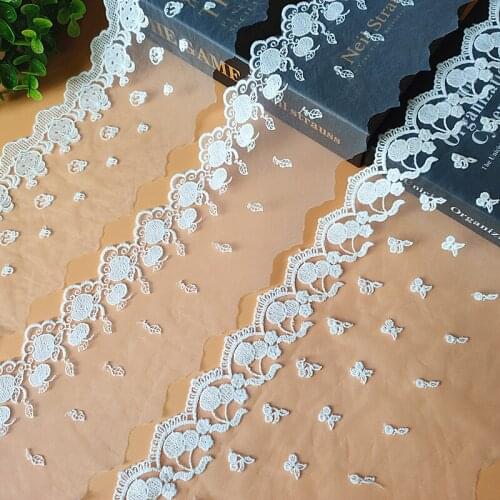 19 Yards New Mesh Embroidery Lace Fabric Dress Decoration Garment Material Needlework Sewing Lace Accessories Width 10cm 190
