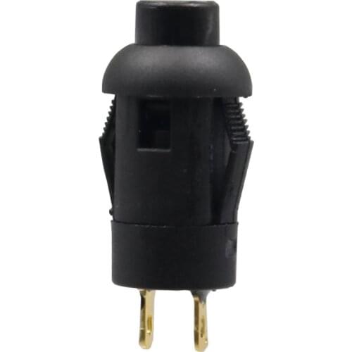 2Pcs PB11 8mm Momentary Black Round Cap 2Pin Reset Mini Push Button Switch SPST