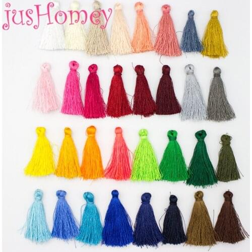 30PCS Mixed Colors Handmade Thread Tassels 40mm Polyester Tassels for Boho Garment, Home Textile, DIY Jewelry Making