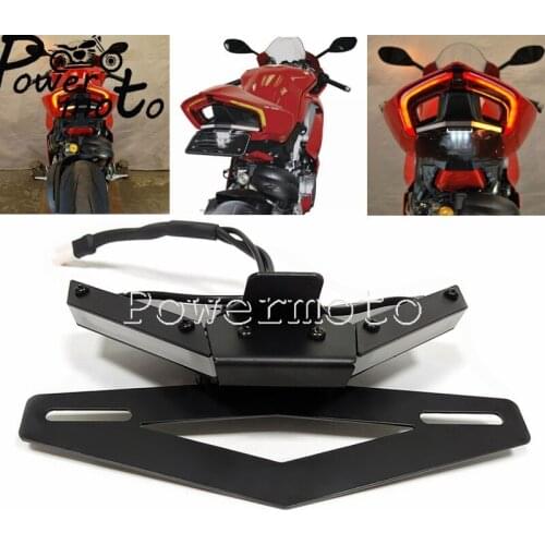 Motorcycle Tail Tidy Turn Signal LED Fender Eliminator For Ducati Panigale V4 R S 2018 2019 W/ Rear License Plate Mount Holder