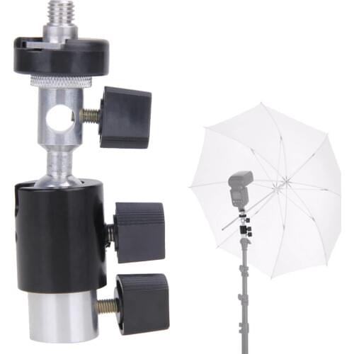 Photo Studio Accessories Rotating Light Stand Flash Shoe Umbrella Stand Flash D-Type Bracket Adjustable Angle