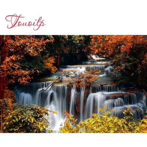 Touoilp Diamond embroideryforest waterfall Diamond painting cross stitch 5D Square/Round diamond Mosaic Rhinestone Home Decor