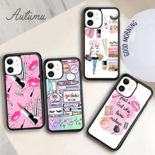 Make Up Red Lipstick set Phone Case for iPhone 11 12 Pro Max mini X XR XS SE 2020 5 6S 7 8 Plus Samsung Galaxy S8 S9 S10 Cover