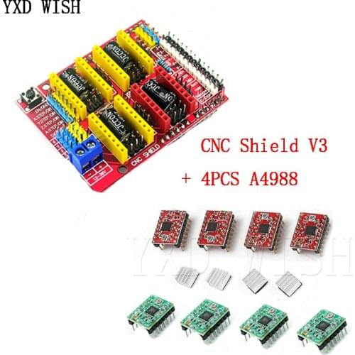 CNC Shield V3 Engraving Machine / 3D Printer V3 CNC Shield Expansion Board +4pcs A4988 Driver / for arduino Diy Kit