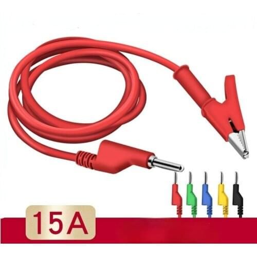 Length 1M Double End Test lead Wire Line electrical Voltage 4mm Banana Plug and Alligator Clip Crocodile 15A multimeter DIY