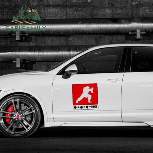 EARLFAMILY 43cm x 41.7cm for Fighter Combo Punch Arcade Big Car Stickers Window Decal Vinyl Car Door Wall Waterproof Decoration