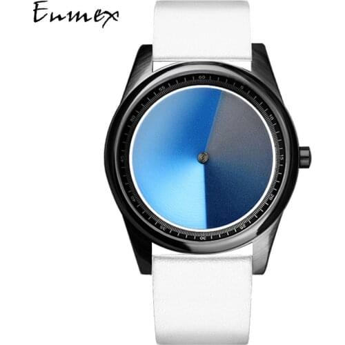 Enmex Individualization special design wristwatch changing dail blue design neutral cool fashion quartz clock men watch