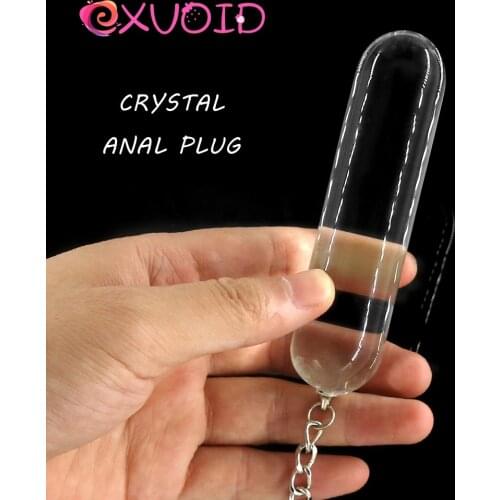 EXVOID AV Stick Adult Products Metal Pull Ring G-spot Massager Anal Sex Toys for Women Men Gay Crystal Beads Glass Anal Plugs