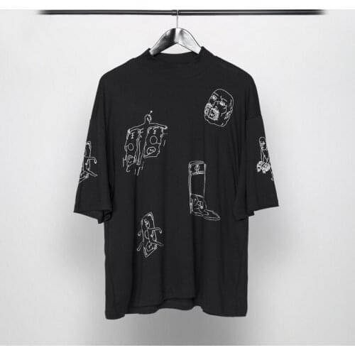 Owen seak Men T Shirt Cotton Mens Clothing Hip Hop Tops Tees High Street Summer Male Solid OverSized Sweetwear Black T Shirt