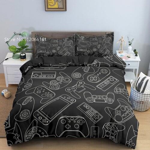 Game Console Elements Bedding Set 3D Fashion Cartoon Digital Printing Duvet Cover 2/3 Pcs Gamepad Bed Quilt Cover (No Sheets)