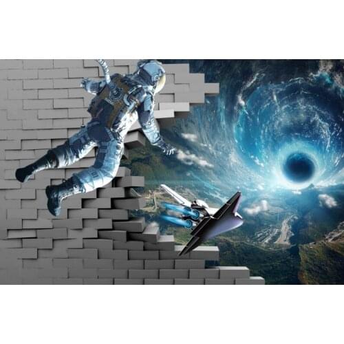 Customized large-scale 3d three-dimensional space space galaxy astronaut murals background wall