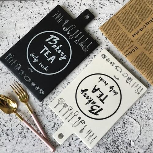 European Style Ceramic Bread Board Chopping Board Cake Pizza Steak Cheese Home Cheese Plate Salad Board Dinner Plate Dishes