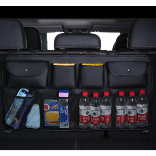 High Quality Leather Car Rear Seat Back Storage Bag Multi-use Car Trunk Organizer Auto Stowing Tidying Interior Accessories