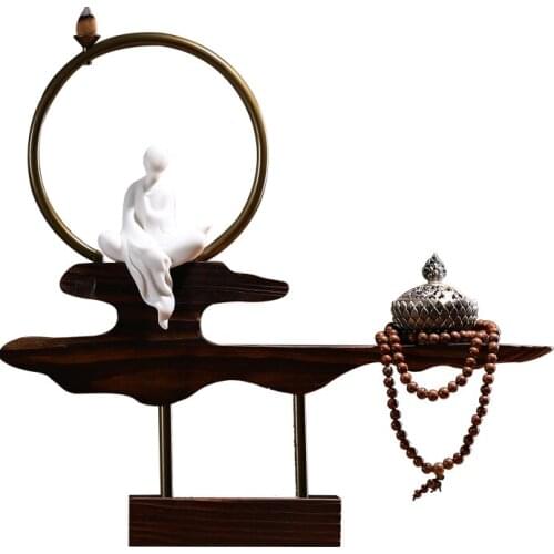 Zen Chinese Buddha Incense Burner Ornaments Home Office Hallway and Living Room Decorations Sandalwood and Incense Burner