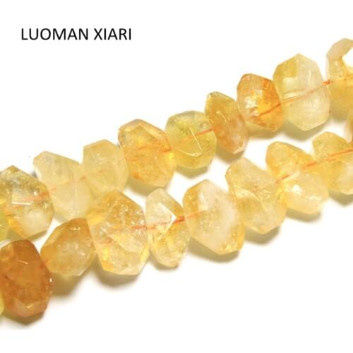 LUOMAN XIARI Irregular Natural Facet Citrine Stone Beads For Jewelry Making DIY Bracelet Material about 14*20mm Strand 15