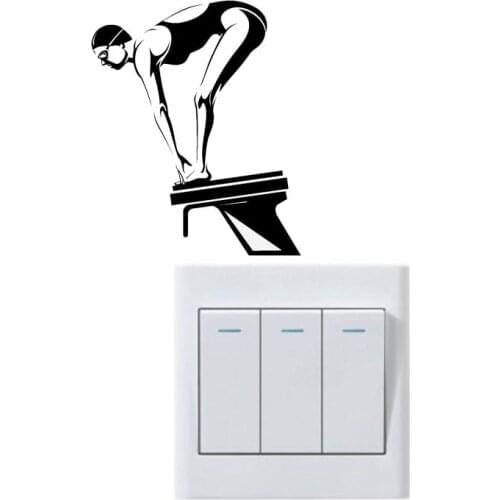 Fashion Sport Swimming Diving Decor Switch Sticker Wall Decal 5WS0142