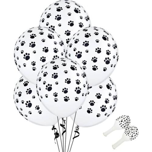 Besegad 100pcs 12 inch Cute Paw Pattern Latex Balloons Kit Dogs Animal Themed Holiday Birthday Party Decorations Supplies