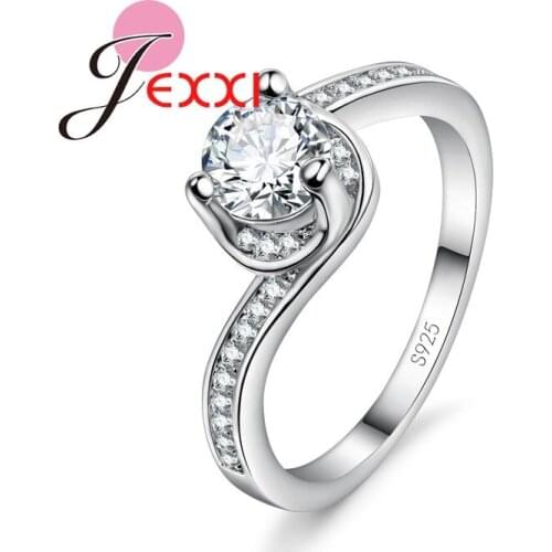New Fashion Jewelry For Women Silver S925 Stamp Best Friend Gifts Luxury Rhinestone Wedding Engagement Accessory Rings