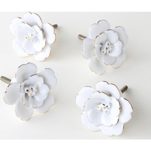 Ceramic Handle Painted Wardrobe Kitchen Furniture Cabinet Door Handle Wall Decoration Dresser Drawer Pull Knobs and Handles