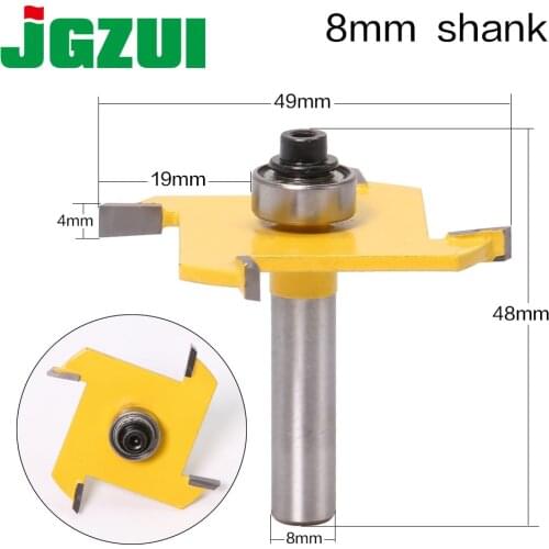 1PSC Z4 T TYPE SLOTTING BIT 8mmShank cutter Industrial Grade Rabbeting Bit woodworking tool router bits