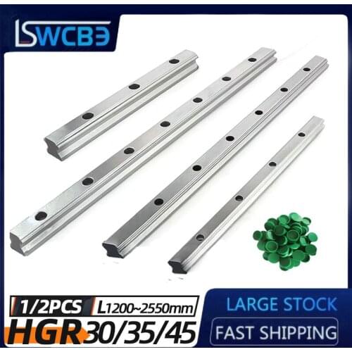 1/2pc 1200 -2550mm HGR30 HGR35 HGR45 Square Linear Guide Rail for Slide Block Carriages HGH30/35/45CA CNC Router Engraving