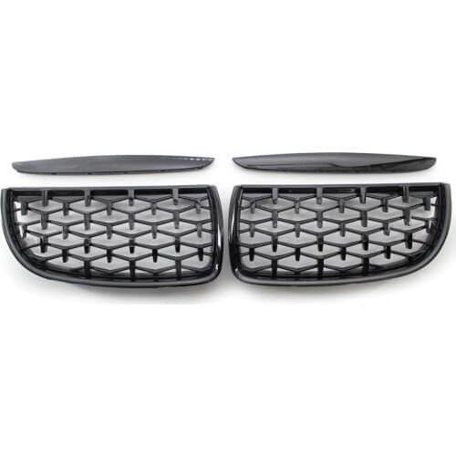 Diamond Edition / Gloss Black Front Kidney Grill Grilles For 3 series E90 E91 Saloon 2005-2008 4D