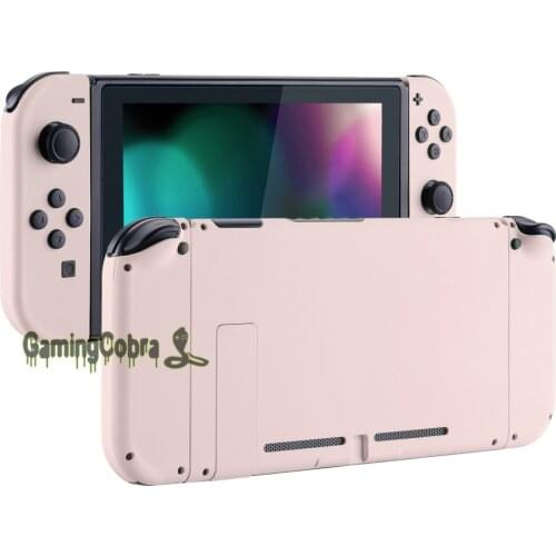 Soft Touch Grip Sakura Pink Console Back Plate with Controller Housing Shell Case with Full Set Buttons for Nintendo Switch