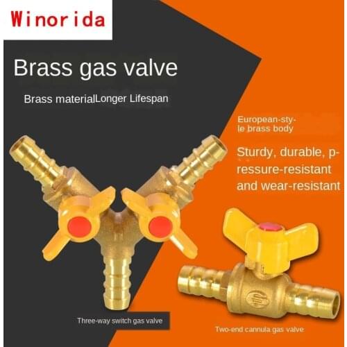 ValveGas Three-way Valve Gas Hose Natural Gas Pipe Pagoda Head Cannula Gas Connector Liquefied Gas Three-way Ball Valve