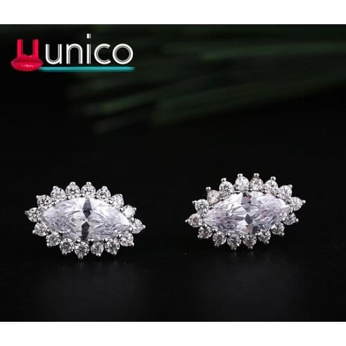UUNICO 925 sterling silver Jewelry New Crystal AAA Zircon Earring For Women Fashion Ear Cuff Piercing Gift Wholesale Earring
