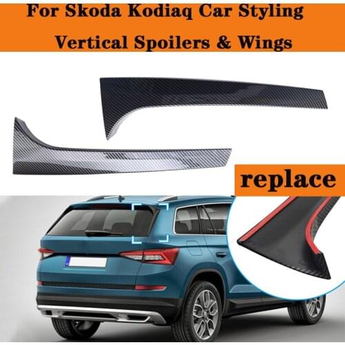 1 Pair Car Rear Window Side Spoiler Wing Canard Splitter For Skoda Kodiaq For Skoda KAROQ Car Styling Vertical Spoilers & Wings