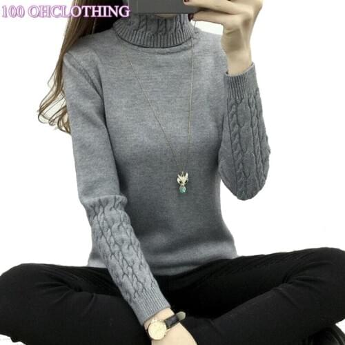 2018 spring Women Sweaters and Pullovers turtleneck Sweater Women twisted thickening slim pullover