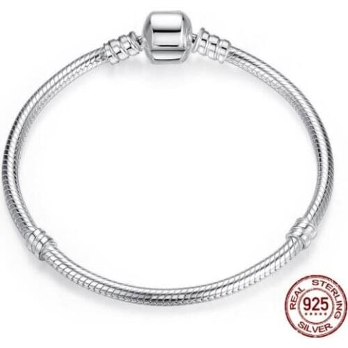 Luxury 100% 925 Sterling Silver Charm Chain Fit Original Pan Bracelet for Women Authentic Jewelry Pulseira Gift