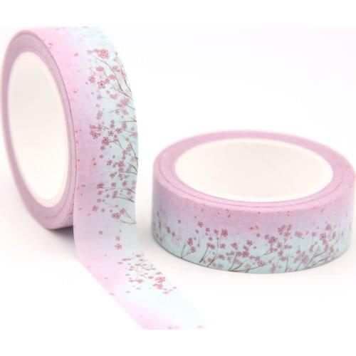 1PC/lot 15MM*10M Solar Term Spring Pink Red Flowers washi tape Masking Tapes Decorative Stickers DIY Stationery School Supply