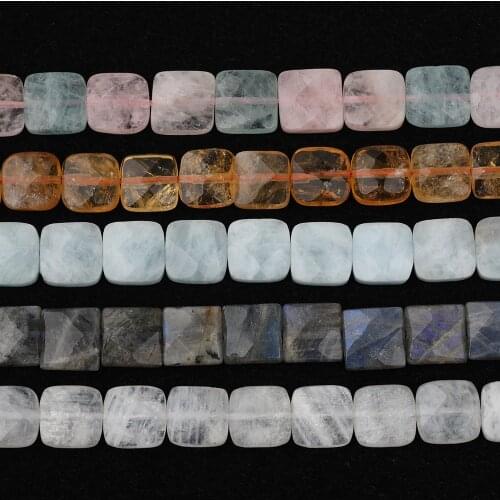 15.5''/Strand,5 Stone,Natural Citrines Quartz White Moonlight Stone Slab Loose Beads Pendant,Drilled Square Beads Spacer Strand