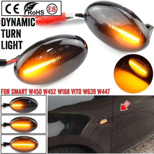 2pcs For Benz Smart W450 W452 A-Class W168 Vito W639 W447 Citan W415 LED Dynamic Side Marker Light Repeater Indicator Light