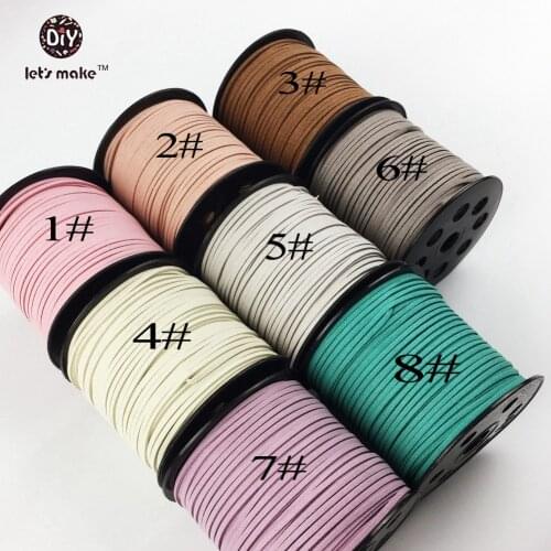 Lets make Velet Rope Jewelry Accessories Pacifier Clips Suede Line Leather Cord String Flat Faux 90M 3mm x 1.5mm 4pcs